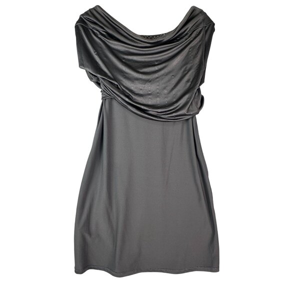 BCBGMaxazria Agate Lyris Beaded Sleeveless Mini Cocktail Dress Gray Size S NWT - Picture 3 of 14